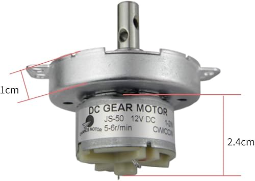 Miniatura 16 de CHANCS JS-50 12V DC 2RPM Motor de velocidad lenta CW/CCW Gear Motor eléctrico cepillado Mini DC Gear Motor