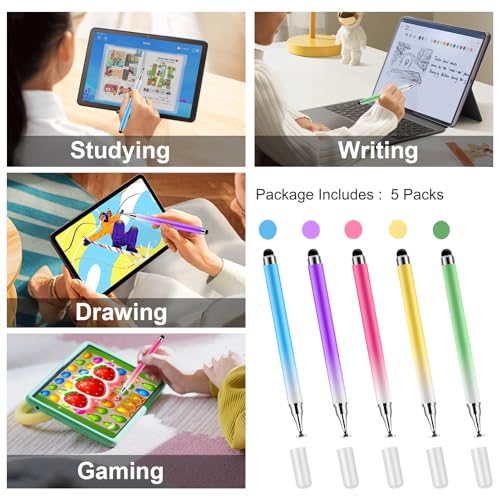 Stylet écran tactile iPad iPhone et ordinateur - Lot de 5 stylets tablettes Android