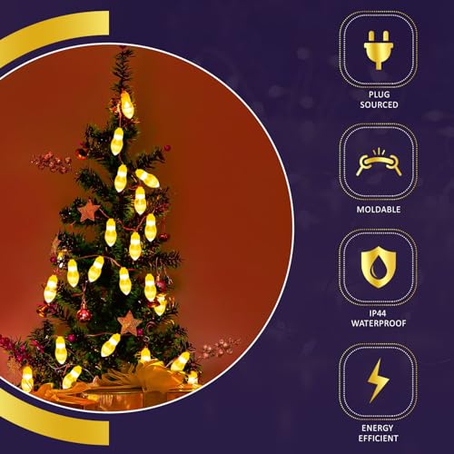 Image of Lexton Fairy 14 Vintage Bulb Shape LED String Light | 14 LED, Plug Sourced, 4 Meter Long | Suitable for Diwali, Birthday, Festival, Wedding, Party, Patio, Lawn, Restaurants (Pack of 1, Warm White)