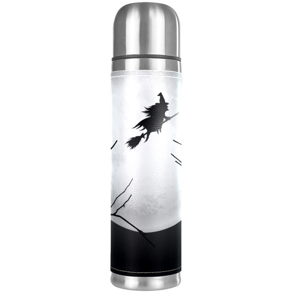 Halloween Witch Moon Night Double Wall Vacuum Flask Thermos Insulating Leak Proof Beverages Bottle 17 OZ
