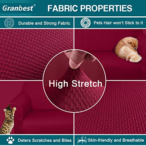 image for Granbest 4 Piece High Stretch Couch Covers for 3 Cushion Couch Thick P