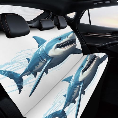 Funda para asiento trasero de coche universal Blue Shark en poliéster elástico 4