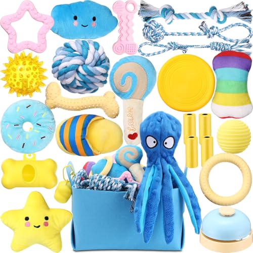 Chivao 25 Pack Dog Squeaky Toys Bulk Octopus Puppy Chew ...