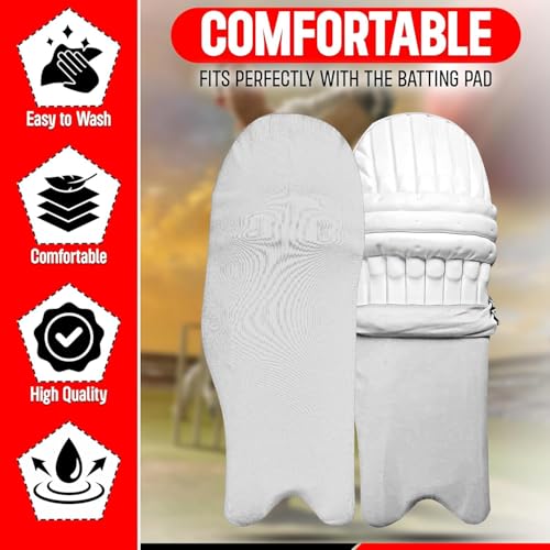 Image of Cricket Leg Guard Pad Skin - Cover / Outer Skin (1 Pair White )