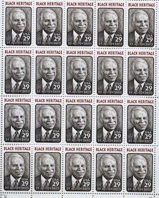 Dr. Allison Davis Black Heritage Sheet 20 x 29 cent US postage Stamp Scot #2816
