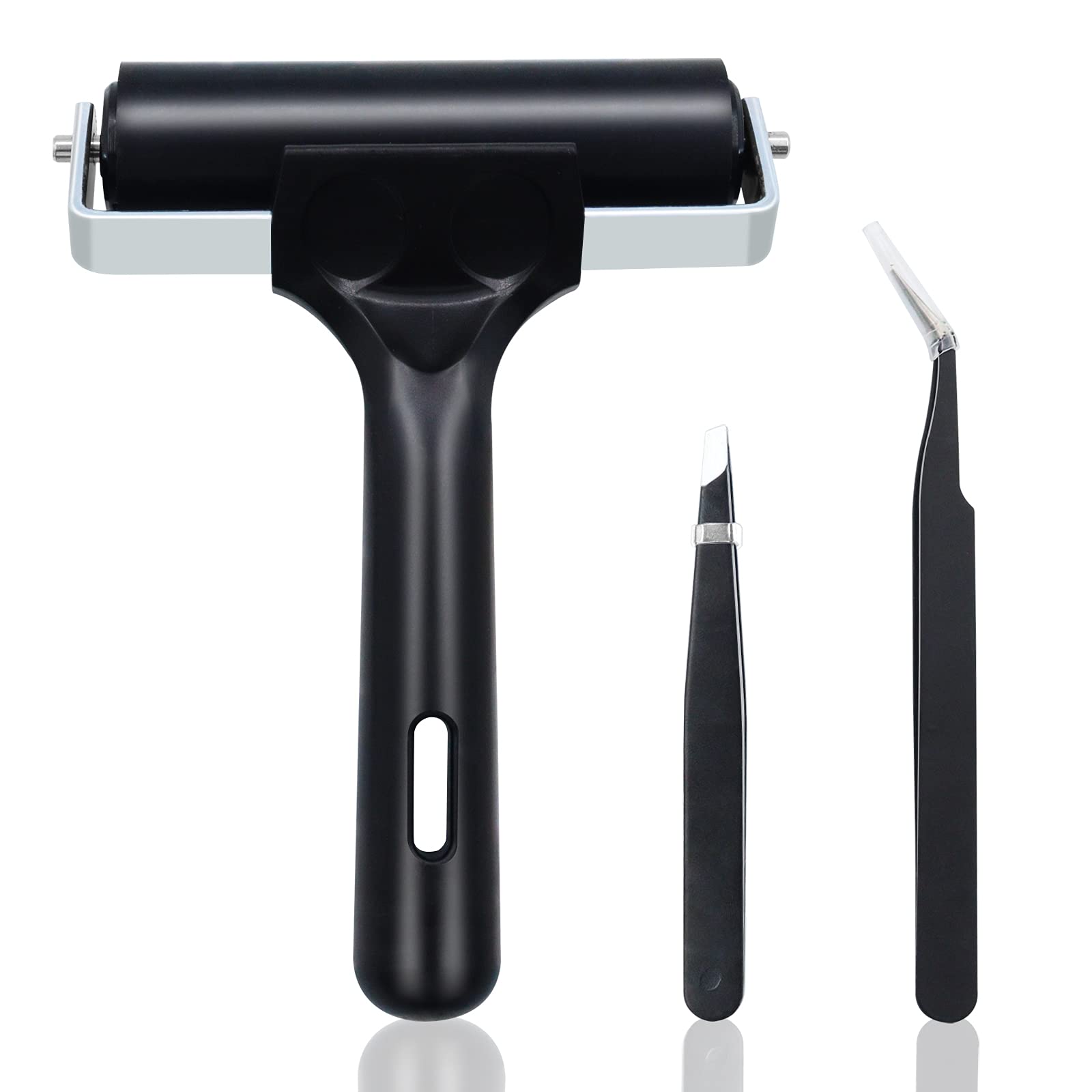 Buy Rubber Roller, Hard Brayer Roller with Mat Tweezers Remover Tool