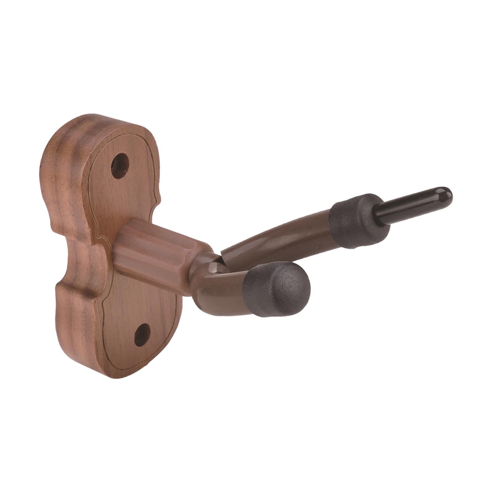 Violin Wall Mount Hanger Violin Wall Stand Vertical Display Home Studio with Bow Hook for Violin Bass Viola Music Room Decor, Black Walnut
