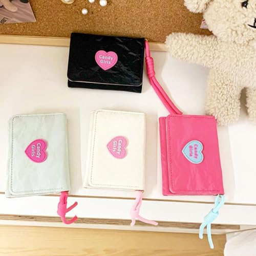 Lanyard Wallet Women Small Compact Tri-fold Pocket Mini Heart Candy Purse4