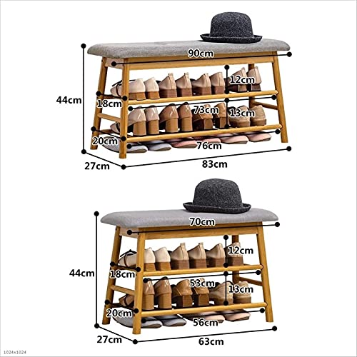 Range-chaussures avec banc de rangement rembourré et structure robuste à 2 niveaux - 3
