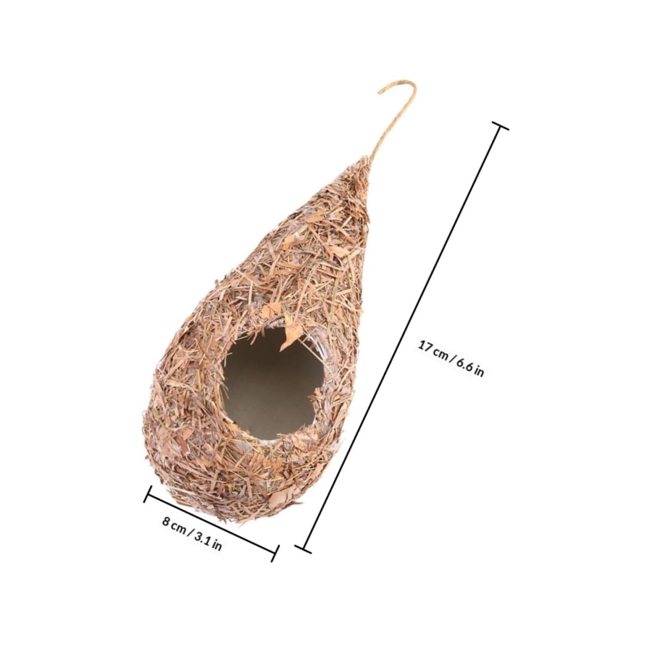 GALPADA Nido per Uccellini da Esterno 5 Pezzi in Paglia Intrecciata, Casetta Rustica da Appendere per Piccoli Uccelli, per Balcone e Veranda