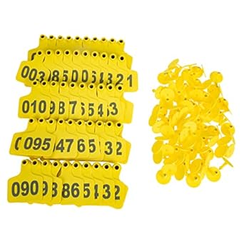 Amazon.com: KITANDOVE Plastic Farm Animals Ear Tags 100 Sets Numbered ...