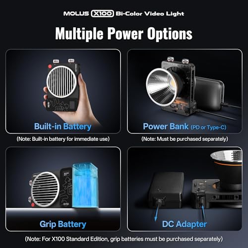 Image of ZHIYUN MOLUS X100 PRO V2 Upgraded Version LED Video Light, Portable 100W 2700K-6500K CRI 95+ TLCI 97+ Bluetooth Brightness Control Continuous Output Lighting for Photography Studio Light