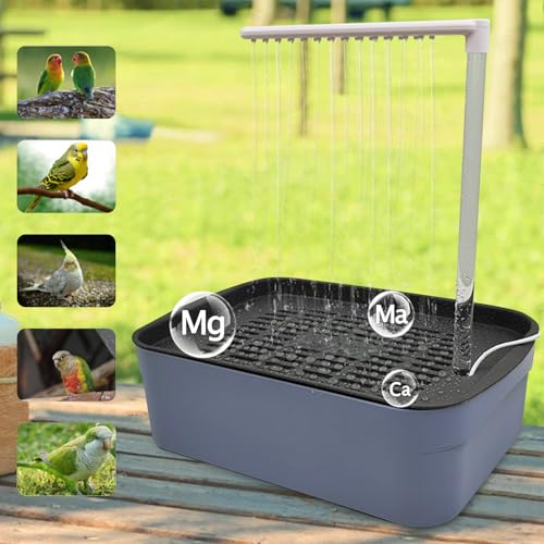 Image of Parrot Bathtub Bird Automatic Bath Shower Bird Bath for Cage with 180 Circulating Faucet Contains USB and Power Plug for Small Medium Birds Cockatiel Lovebird (Bath Machine)