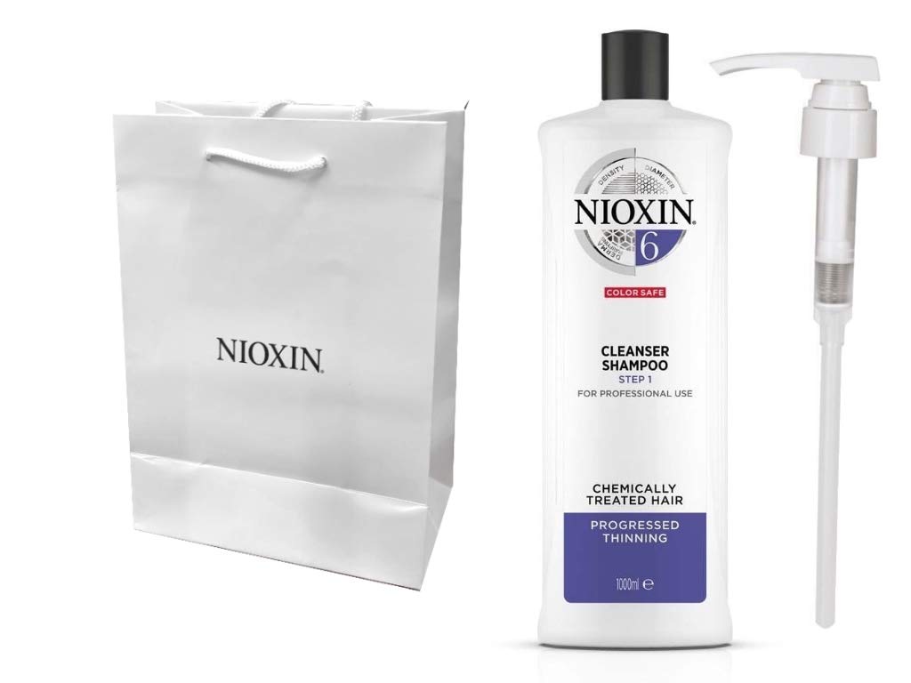 Nioxin System 6 Cleanser Shampoo 1000ml with Pump & Gift Bag