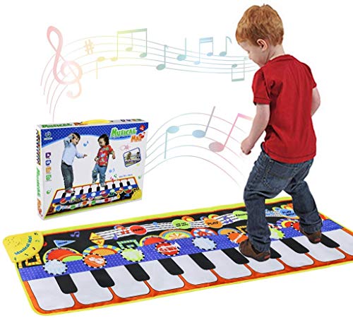 Tencoz Musical Piano Mat 19 Keys Piano Keyboard Play Mat Portable Musical Blanket