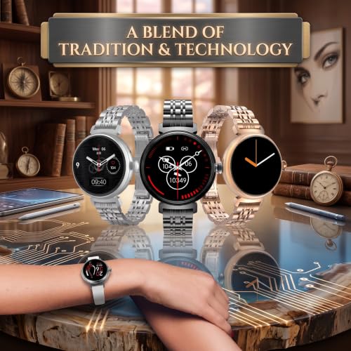 Image of Shyenah DM70: A Distinctive Blend of Tradition and Technology, 1.04 inch Compact AMOLED with Heartrate, BloodOxygen, Female Health, Voice Assistant, HD Bluetooth Calling, Password Protection (Golden)