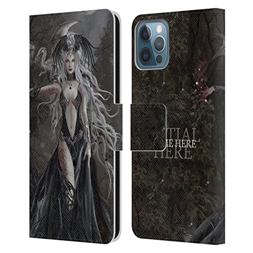 Coque en cuir à portefeuille pour iPhone 12 et 12 Pro avec rabat Dragon