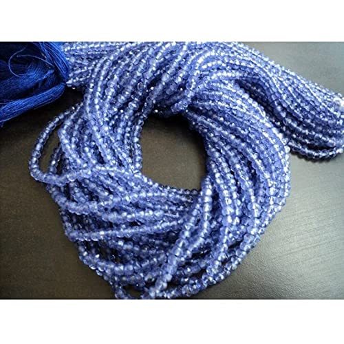 LKBEADS 10 pasm, hurt niebieski powlekany kwarc koralik, kolor tanzanitowy, mikro fasetowane koraliki Rondelle, koraliki 4 mm, każdy 35 cm