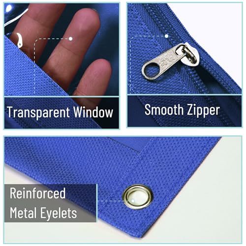 Image of Mr. Pen- Pencil Pouch for 3 Ring Binder, 2 Pack, 10 inchx6.75 inch, Smooth Zipper | Clear Window, Large Capacity Pencil Case with 3 Reinforced Grommets for School, Office, Supplies Storage | Clear Window, Large Capacity Pencil Case with 3 Reinforced Grommets for School, Office, Supplies Storage