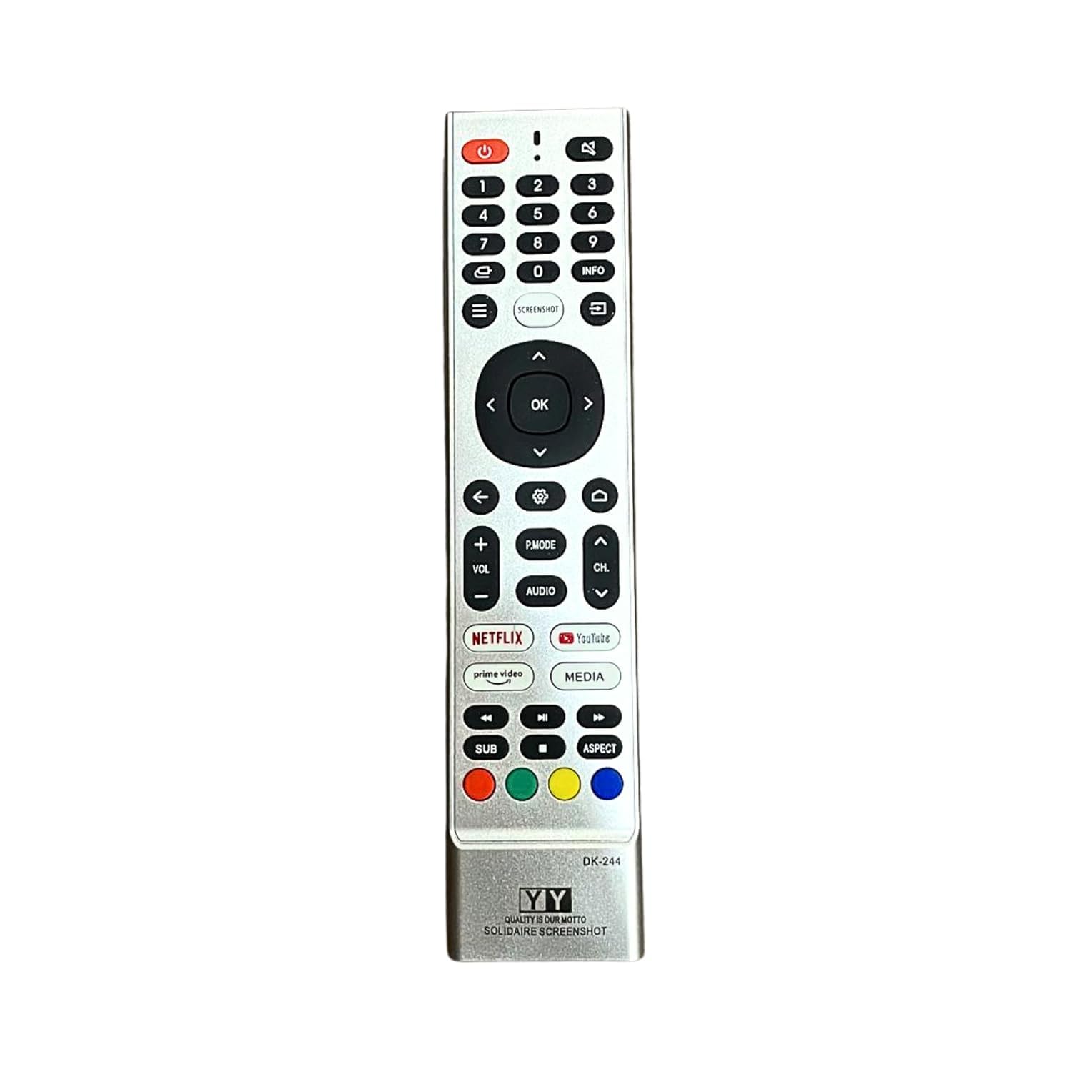 Compatible Remote Control for Solidare China LCD/LED TV | Universal Smart Television Remote Replacement | Long Range Easy to Use | Model No - RM-90K2 | Black-image-45
