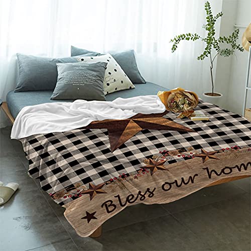Plush-Fuzzy-Fleece-Lightweight-Throw-Blanket-Western-Texas-Star-and-Primitive-Berries-Country-Wooden-Plank-Super-Soft-Reversible-Microfiber-Flannel-Blankets-for-Couch-Bed-Sofa-39×49 Plush Fuzzy Fleece Lightweight Throw Blanket Western Texas Star and Primitive Berries Country Wooden Plank Super Soft Reversible Microfiber Flannel Blankets for Couch Bed Sofa 39×49