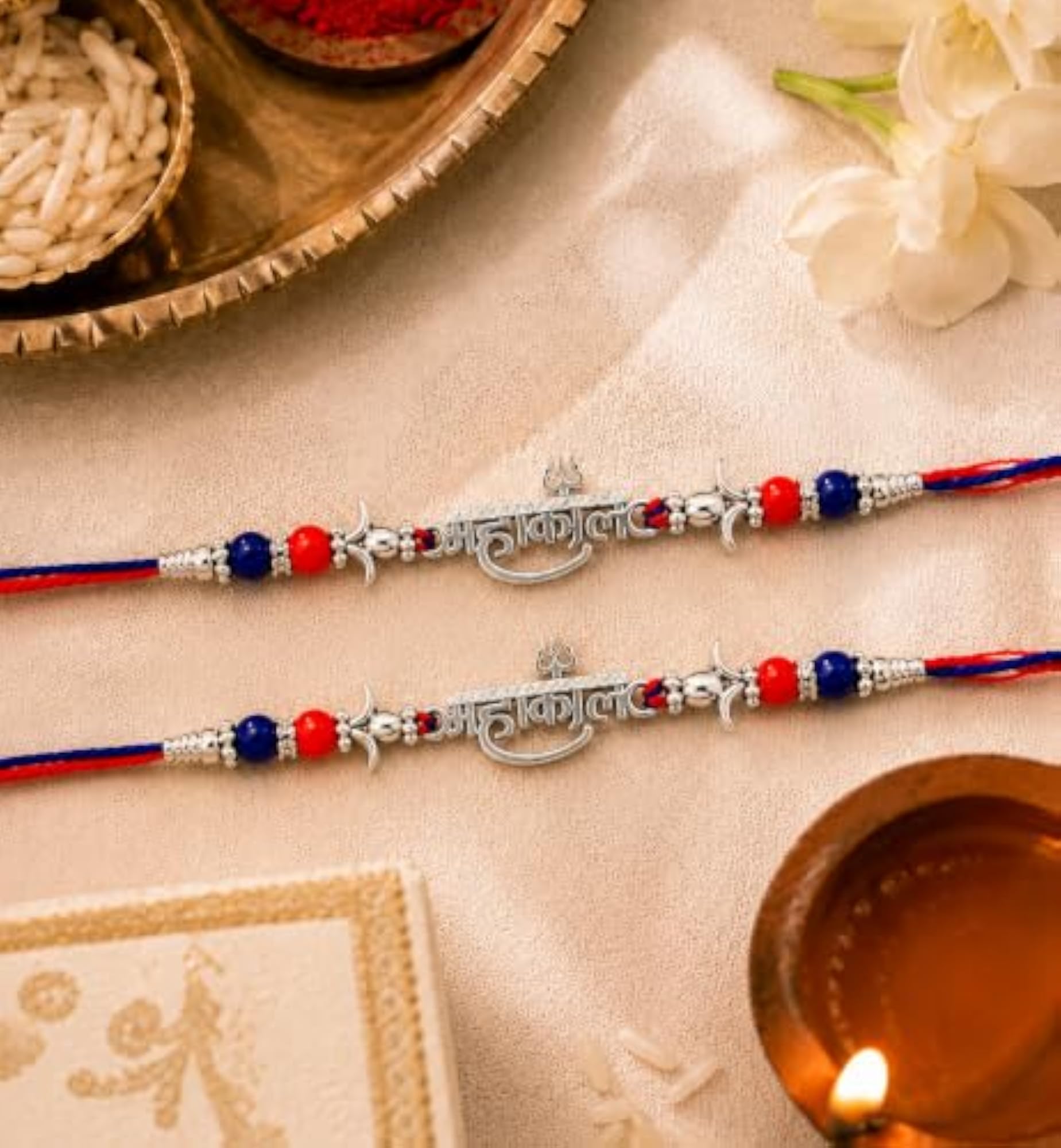 Premium 925 Sterling Silver Mahakal Rakhi for Brother