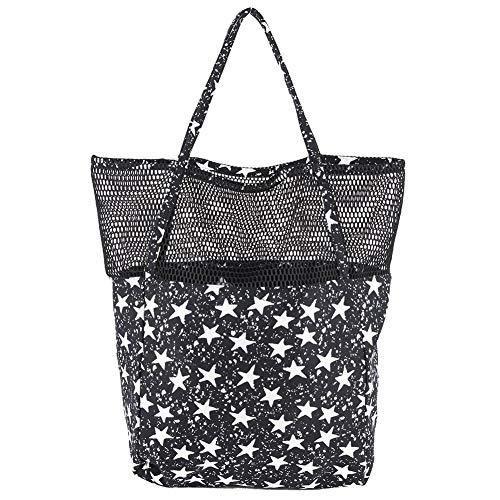Sac à bandoulière Heather Noir aux motifs étoiles en tissu poétique