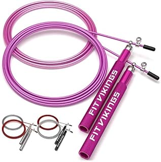 Jump Rope with 2 Adjustable Speed Rope Cables - Weighted - Skipping Rope for Men, Women and Kids - Jumping Rope for CrossFit, Boxing, MMA, Fitness Workout, Cardio Exercise - Professional Jump Ropes