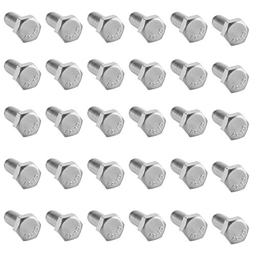 Image of 30 Pcs M4 Hex Bolt M4-0.7 x 12mm UNC Hex Head Screw Bolts A2-70(304) Stainless Steel Fully Threaded Hex Tap Bolts,Plain Finish,Fully Threaded (M4 x 12mm)