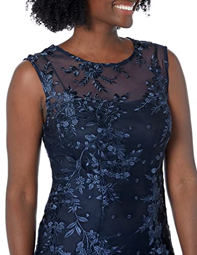 Image of Alex Evenings Women's Short Embroidered Cocktail Dress, Wedding Guest (Petite and Regular Sizes)