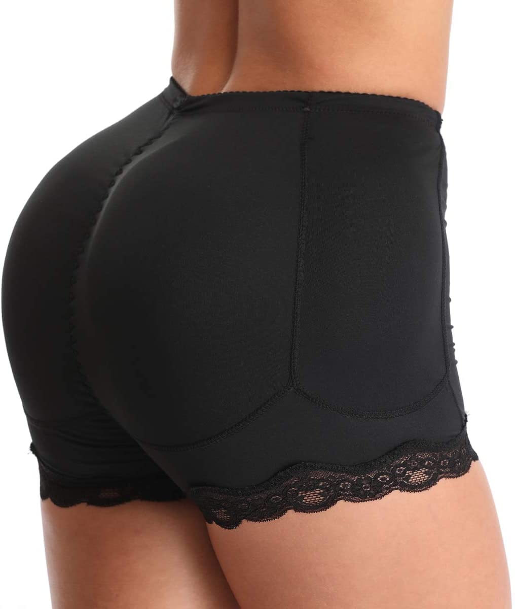 Wysokiej jakości Kobiety Wyściełane majtki Butt Lifter Body Shaper Butt Hip Enhancer Bawełniane 4 Maty, 6xl. Czarny(L)