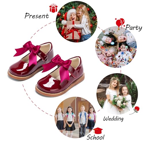 Image of PHIRAMIN Toddler Girl Mary Jane Dress Shoes-Little Girl School Uniform Shoes for Wedding Party