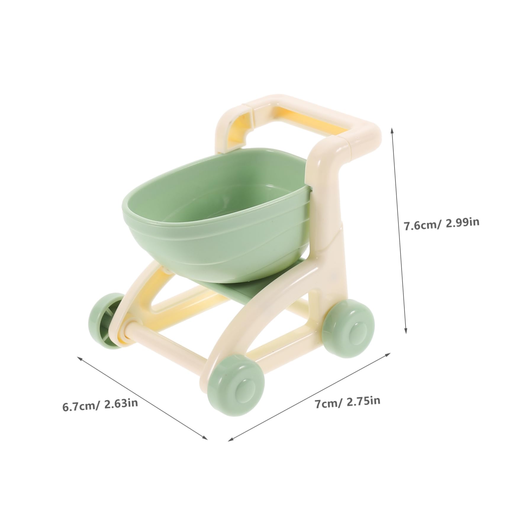 LIOOBO 5pcs Realistic Mini Shopping Cart Model Simulated Doll Stroller for Doll House