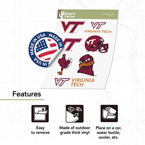 Calcomanía de vinilo de Virginia Tech impermeable para laptop y coche tipo 2 5