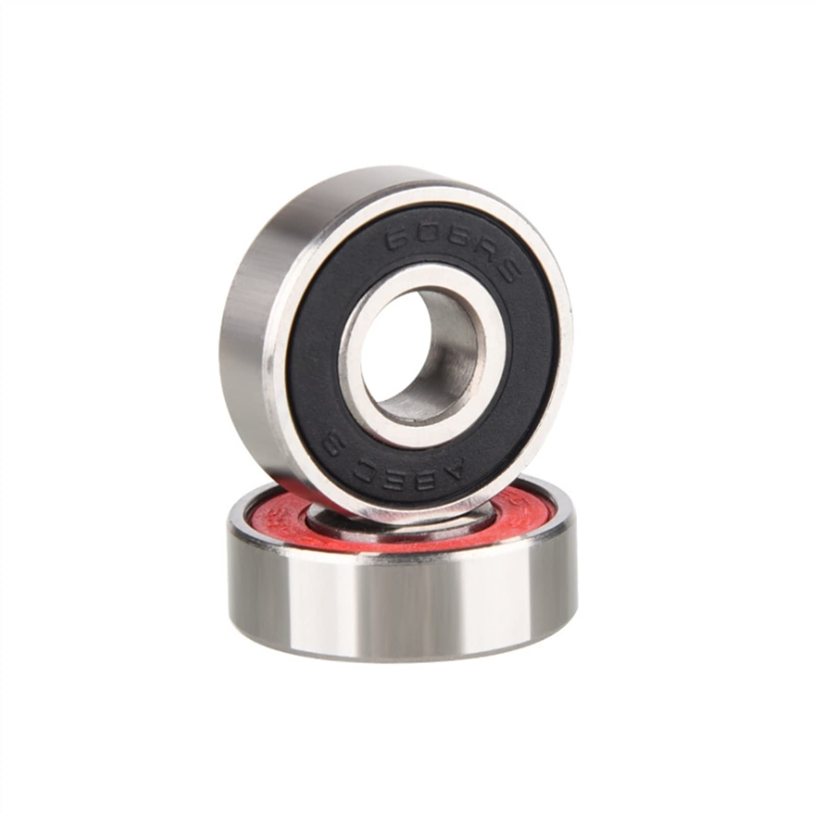 4 Uds 608 Skate Scooter Ruedas de monopatín rodamientos de Repuesto Rodillo de Bolas Ejes de precisión rodamiento de Acero 608RS ABEC 9(Color:Rot)