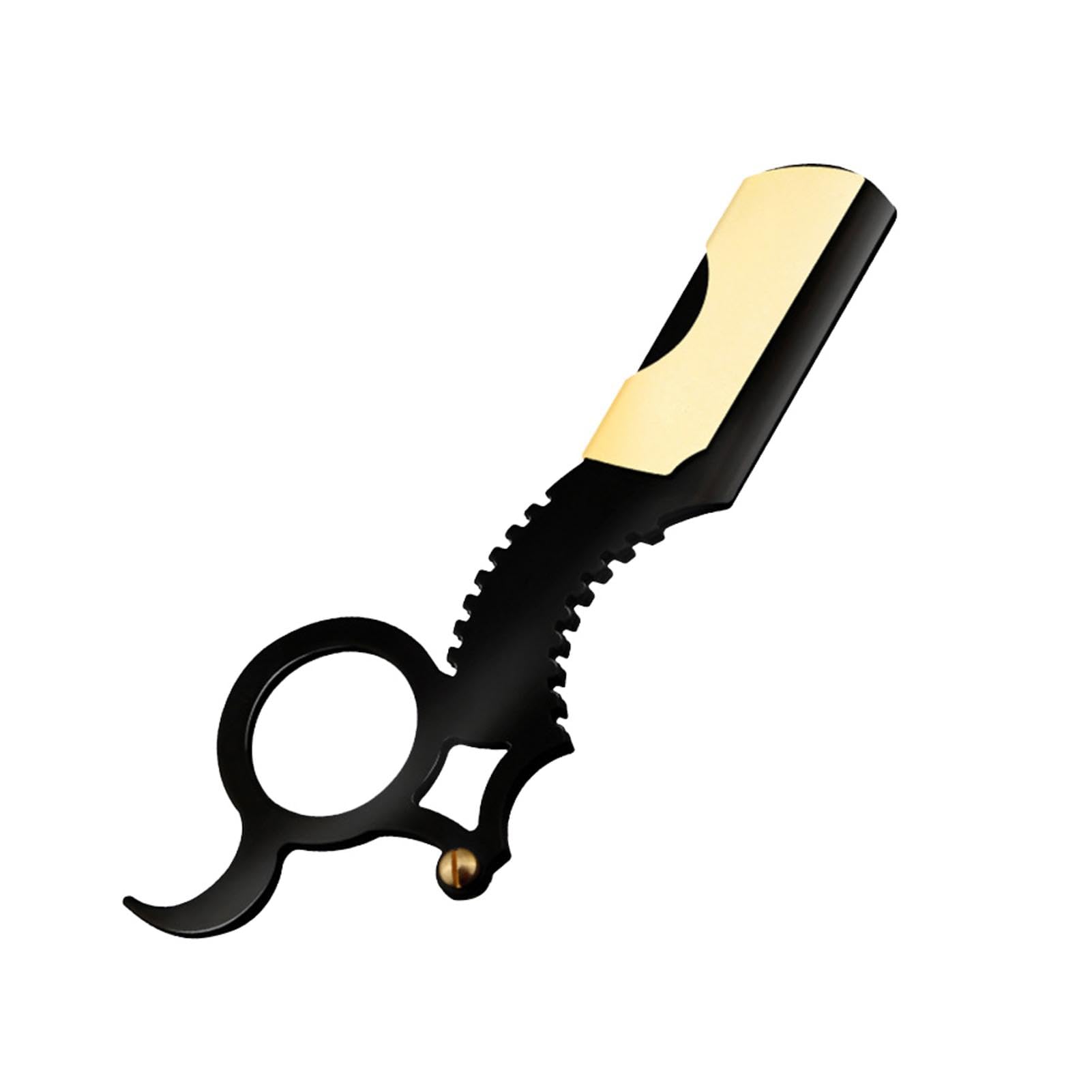 Navaja de afeitar de barbero - Maquinilla de afeitar de barbero profesional de borde recto con anillas,Maquinilla de afeitar de barbero duradera compatible con filo de maquinilla de afeitar