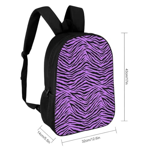 Purple Tiger Skin Pattern Backpack Simple Leisure Travel Backpack Outgoing Daypack 17 Inch2