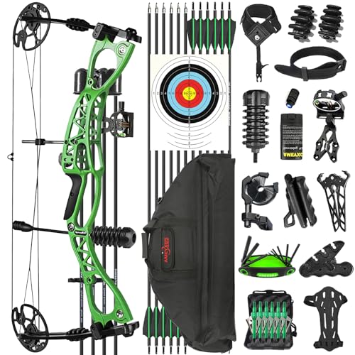 ZSHJGJR Kit Arc à Poulies de Chasse Arc composé Débutants Adultes Tir à l'arc Set Professionnel Arcs Compound Set 0-40LBS Réglable Arc de Chasse Archery Compound...