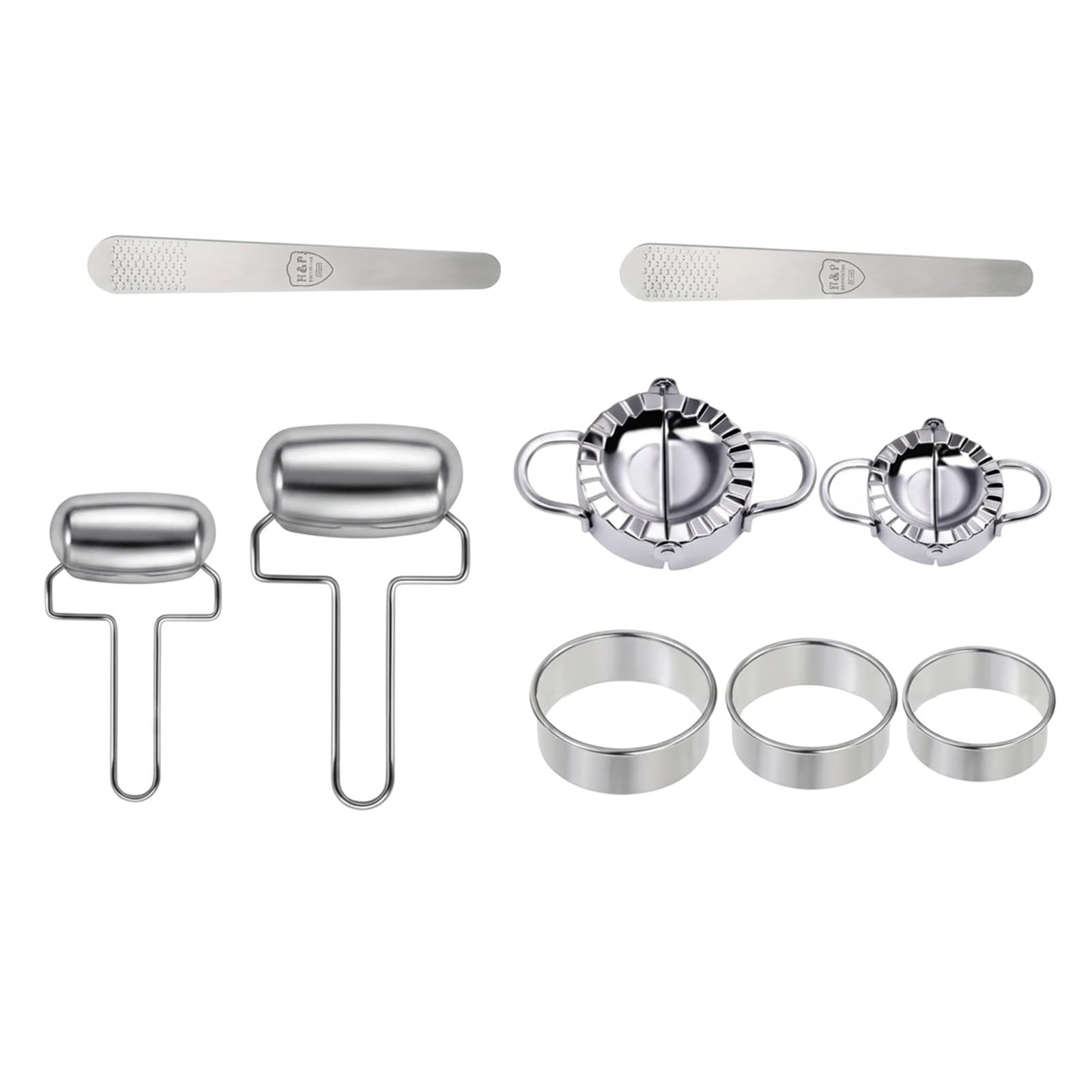 Msioytog 10 Pcs Professional 304 Stainless Steel Dumpling Form Comes With Dough Trimmer And Sealer For Consistent Edges Cooking Lovers