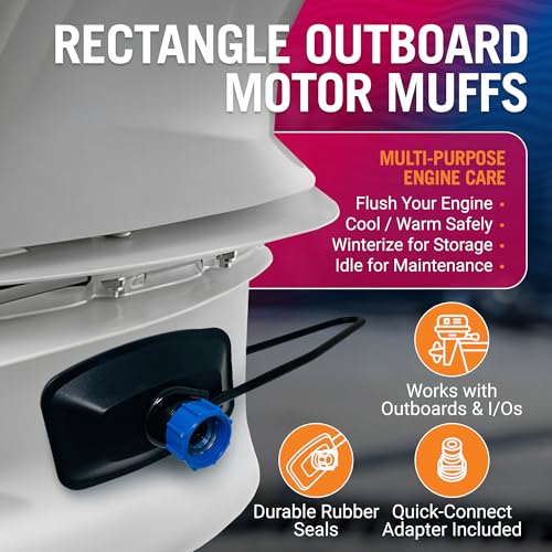 Image of Outboard Motor Muffs Rectangle, Boat Motor Water Muffs Ear Flusher | Hose Adapter, Inboard I /O Engine Flush Kit, Winterizing, Better Boat