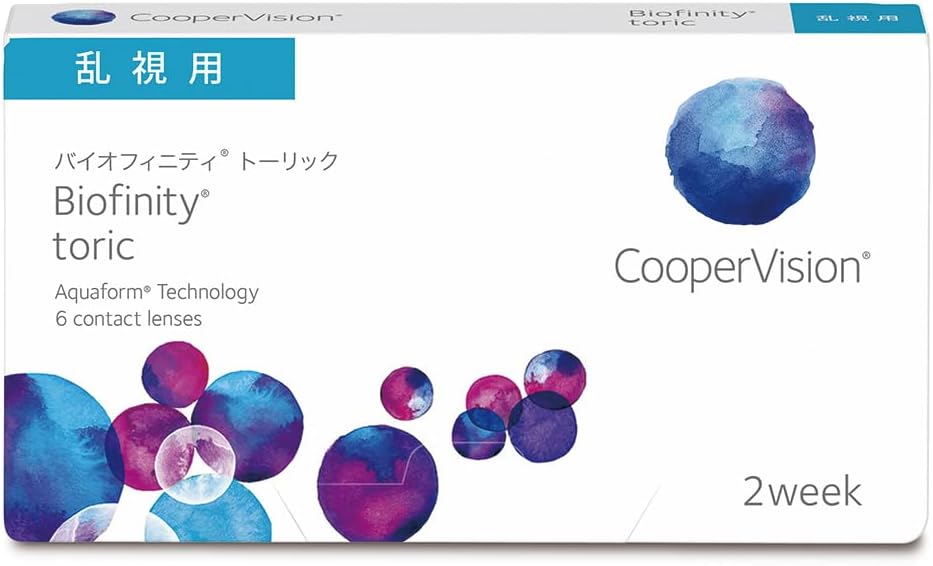 バイオフィニティ トーリック 【BC】 8.7【PWR】 -4.00 【乱視度数】 -2.25 【乱視軸】 180 6枚入 4箱