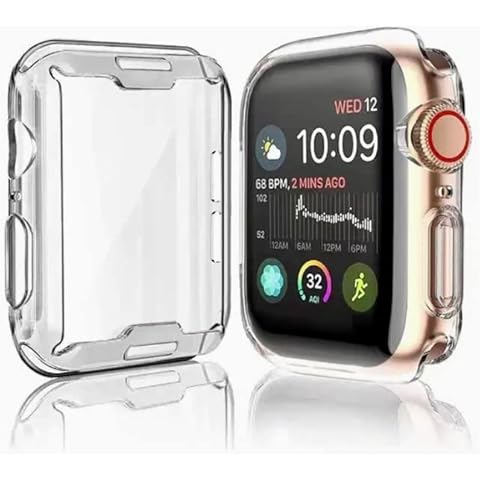 [2 Pack] iWatch 40MM Transparent Case Series 6/5/4/SE Tempered Glass Screen Protector Shockproof Slim Protective iWatch Cover Series 6/5/4/SE 40mm Transparent Cover