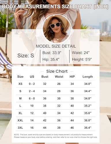 Blooming Jelly Womens Swimsuit Coverup Bathing Suit Cover Up V Neck Swim Cover Up A-line Hem Beach Dress(Medium,White) - Image 6
