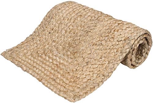 GLAMBURG Farmhouse Jute Burlap Table Runner 36 Inches Long, 13x36 Natural Jute Braided, Organic Eco-Friendly Rustic Vintage Dining