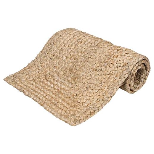 Glamburg Farmhouse Jute Burlap Table Runner 36 Inches Long, 13x36 Natural Jute Braided Table Runner, Organic Eco-Friendly Rustic Vintage Dining Table Runner
