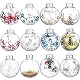 [Weihnachtskugeln] Ca. 6 cm Durchmesser, es gibt 12 dekorative Weihnachtskugeln in verschiedenen Farben und Stilen, exquisit und elegant, süß und schön, einzigartig und neuartig.Jede Weihnachtskugel ist mit einem Seil zum einfachen Aufhängen am Weihnachtsbaum ausgestattet.
