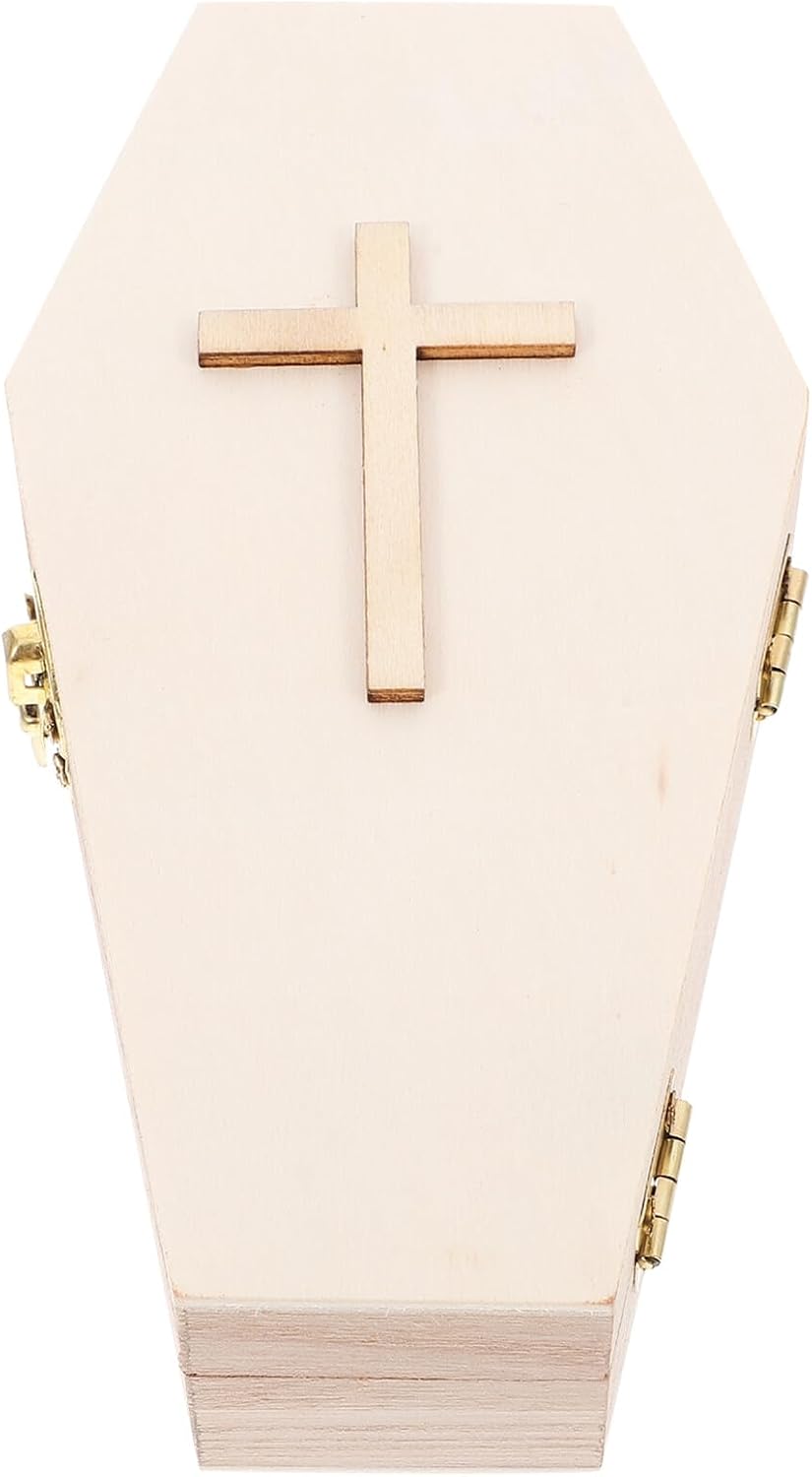 Coffin Shaped Jewelry Box Halloween Season Wood Jewelry Storage Organizer