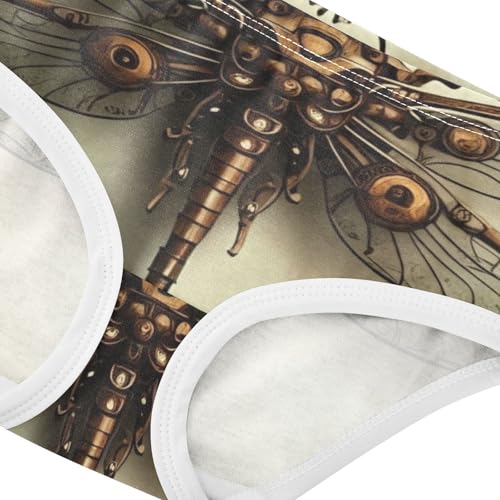 Cotton Toddler Underwear Floral Vintage Mechanical Dragonfly Little Girl Panties Colorful Briefs Underpants 2t4