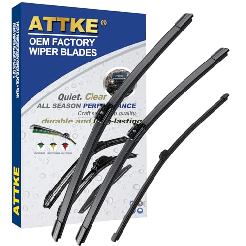 ATTKE 3 Wiper Blades for Mercedes-Benz V-class 2015-2022, Mercedes-Benz Metris 2016-2023 (28 inch + 18 inch front + 15 inch rear)