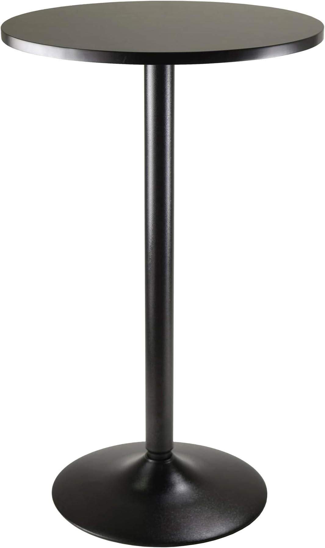 Obsidion Round Tall Pub Table, 40" in Black, Small High Top Circle Bar Style Cocktail or Bistro Table for Kitchen, Breakfast Nook, Dining Area, Accent Furniture